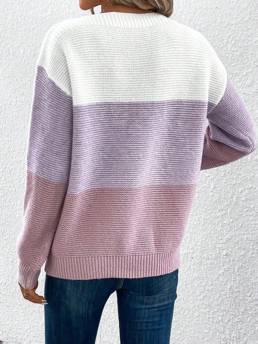 Jersey de Rayas Cuello Redondo Manga Larga