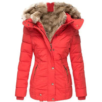 Chaquetón Acolchado con Capucha de Pelo Slim Fit