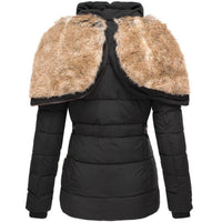 Chaquetón Acolchado con Capucha de Pelo Slim Fit