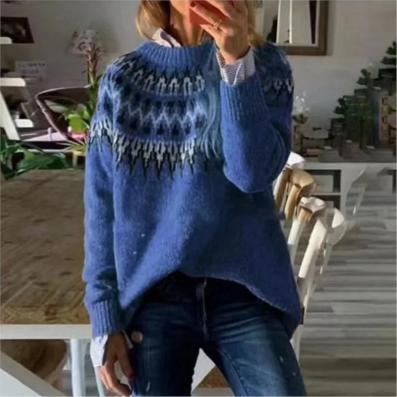 Jersey Nórdico de Punto Cuello Redondo