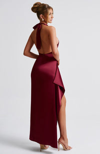 Vestido Maxi de Escote Drapeado Ariadna