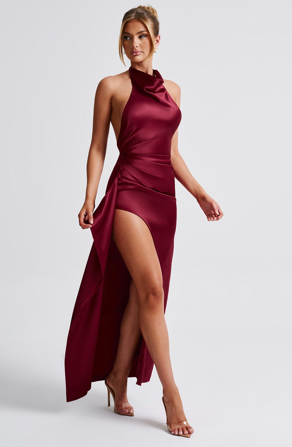 Vestido Maxi de Escote Drapeado Ariadna