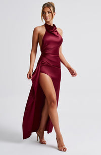 Vestido Maxi de Escote Drapeado Ariadna