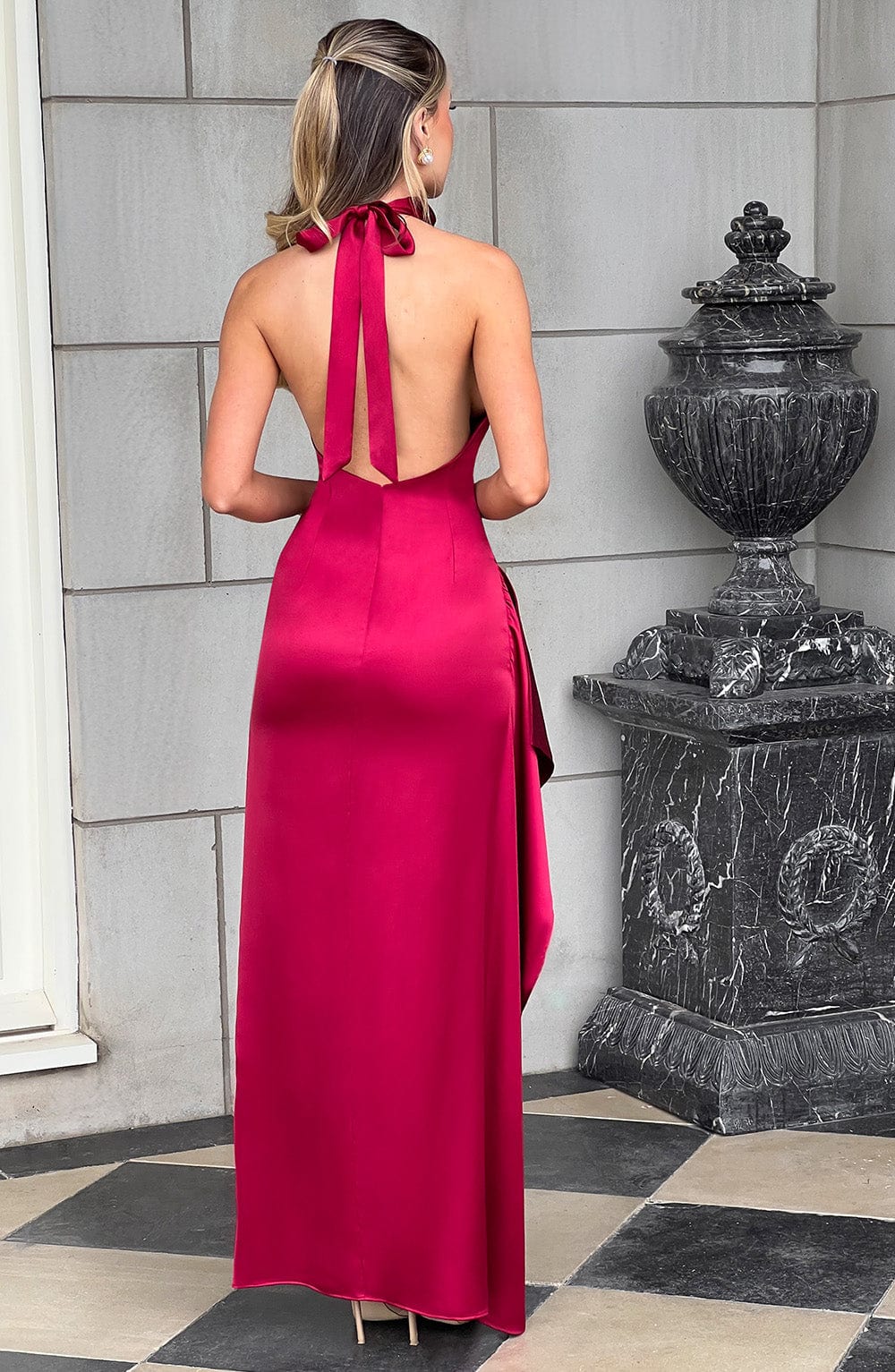 Vestido Maxi de Escote Drapeado Ariadna