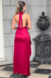 Vestido Maxi de Escote Drapeado Ariadna