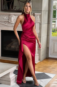 Vestido Maxi de Escote Drapeado Ariadna