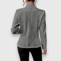 Jersey Cuello Alto Punto Trenzado Ajustado