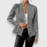 Jersey Cuello Alto Punto Trenzado Ajustado