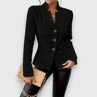 Jersey Cuello Alto Punto Trenzado Ajustado