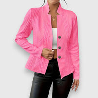 Jersey Cuello Alto Punto Trenzado Ajustado