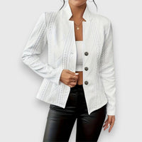 Jersey Cuello Alto Punto Trenzado Ajustado