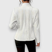 Jersey Cuello Alto Punto Trenzado Ajustado