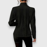 Jersey Cuello Alto Punto Trenzado Ajustado