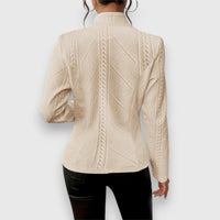 Jersey Cuello Alto Punto Trenzado Ajustado