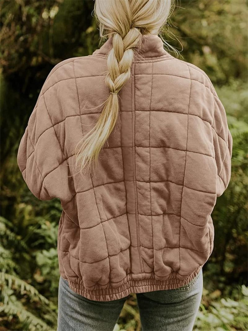 Chaqueta Bomber Acolchada Cuello Alzado con Cremallera