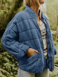 Chaqueta Bomber Acolchada Cuello Alzado con Cremallera
