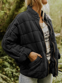 Chaqueta Bomber Acolchada Cuello Alzado con Cremallera