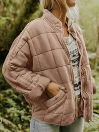 Chaqueta Bomber Acolchada Cuello Alzado con Cremallera