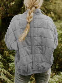 Chaqueta Bomber Acolchada Cuello Alzado con Cremallera