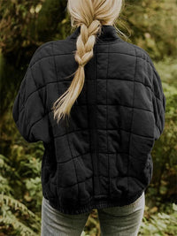 Chaqueta Bomber Acolchada Cuello Alzado con Cremallera