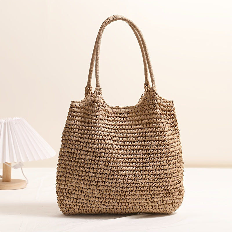 Bolso Bandolera Paja Trenzada Avellana