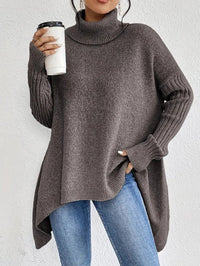 Jersey de Punto Oversize Cuello Alto Asimétrico
