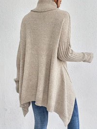 Jersey de Punto Oversize Cuello Alto Asimétrico