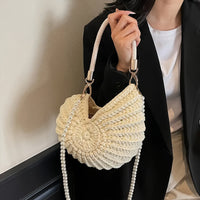 Bolso Tote Trenzado Cadena Blanco