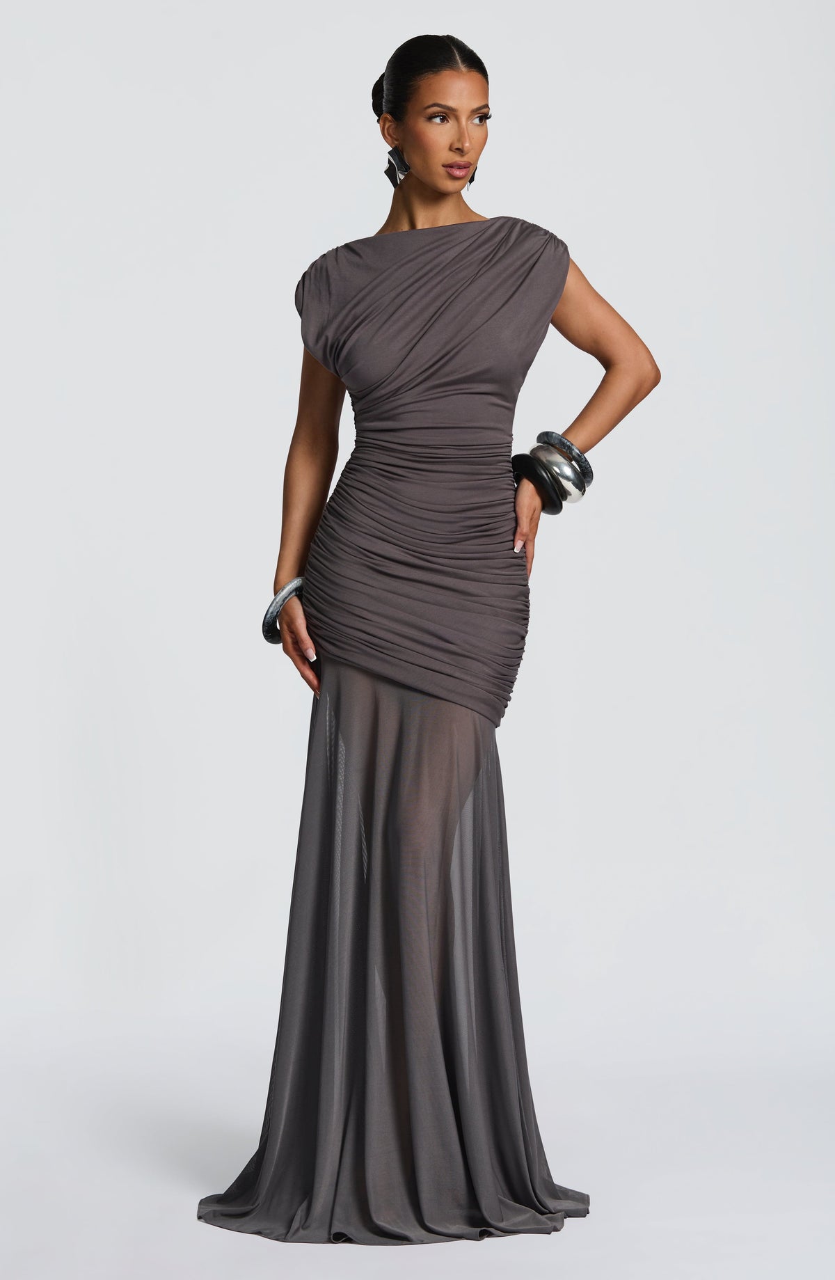 Vestido Maxi Drapeado Celia Ines
