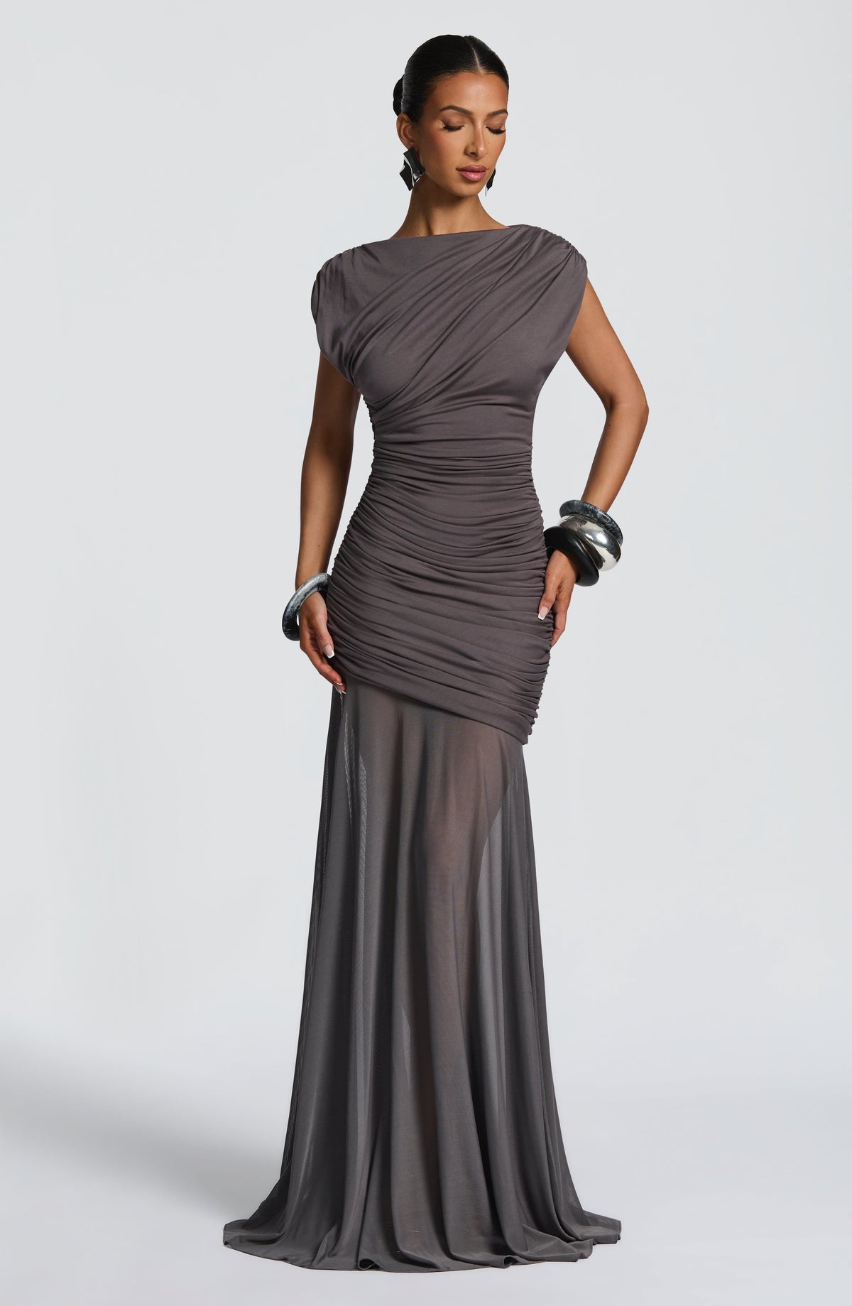 Vestido Maxi Drapeado Celia Ana