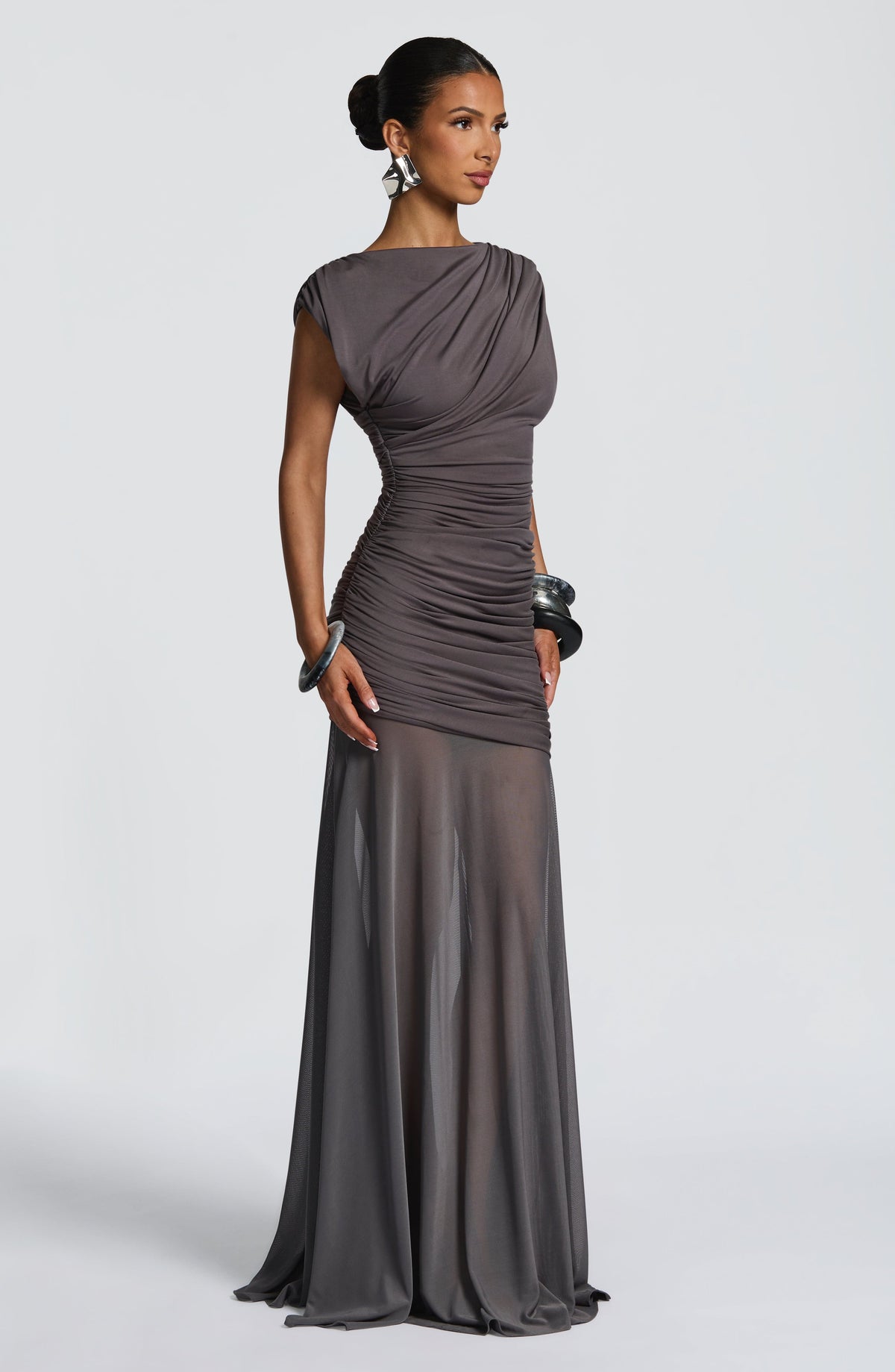 Vestido Maxi Drapeado Celia Ana
