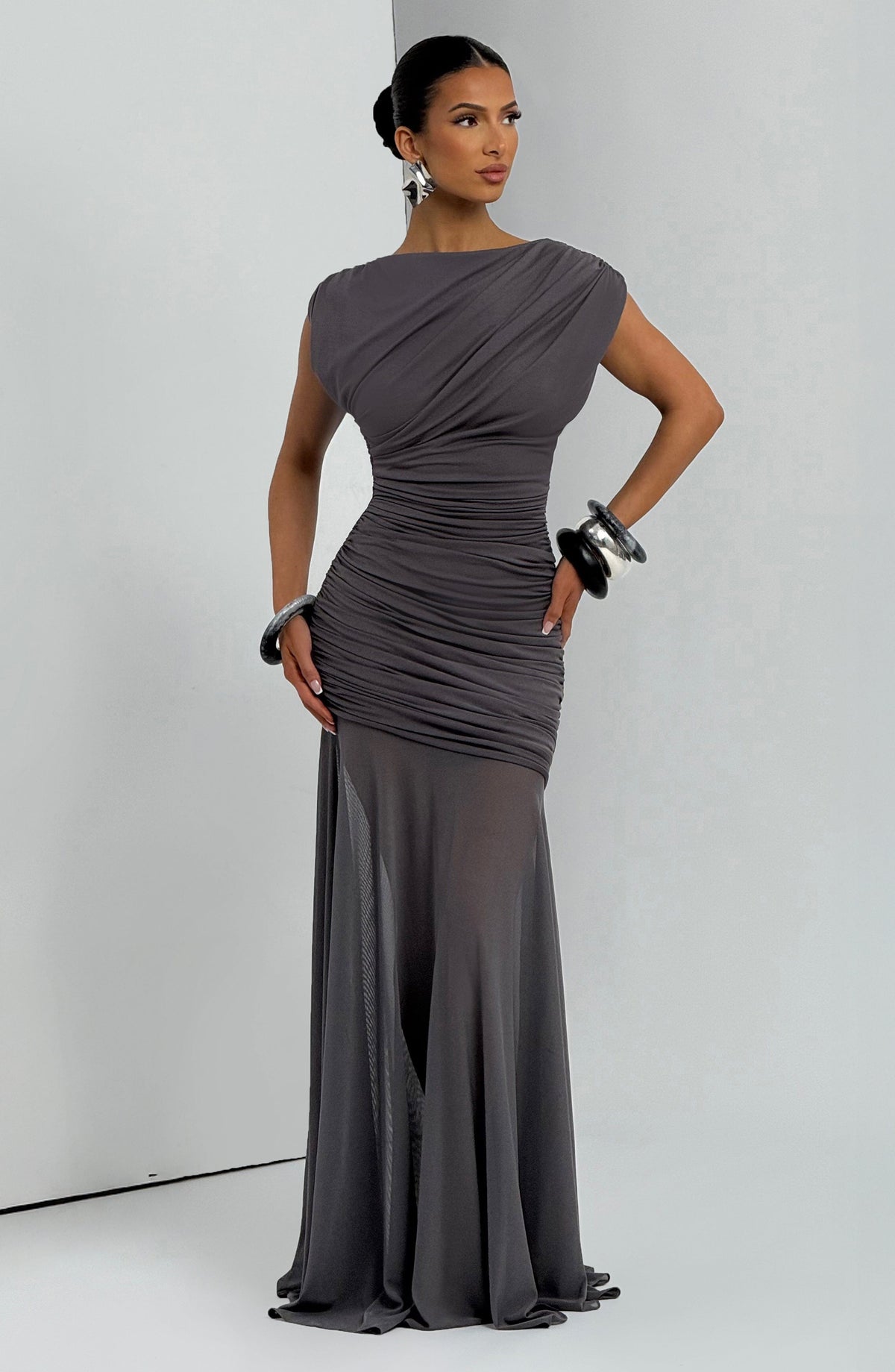 Vestido Maxi Drapeado Celia Ana