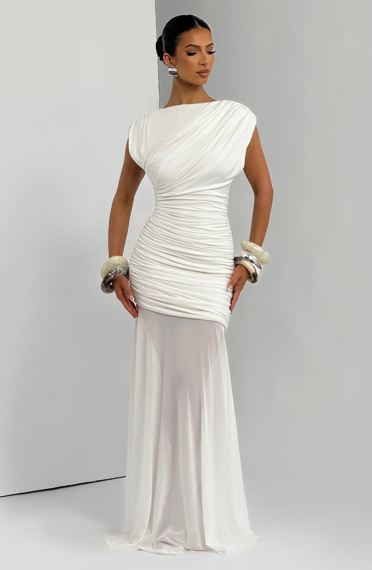 Vestido Maxi Drapeado Celia Ines