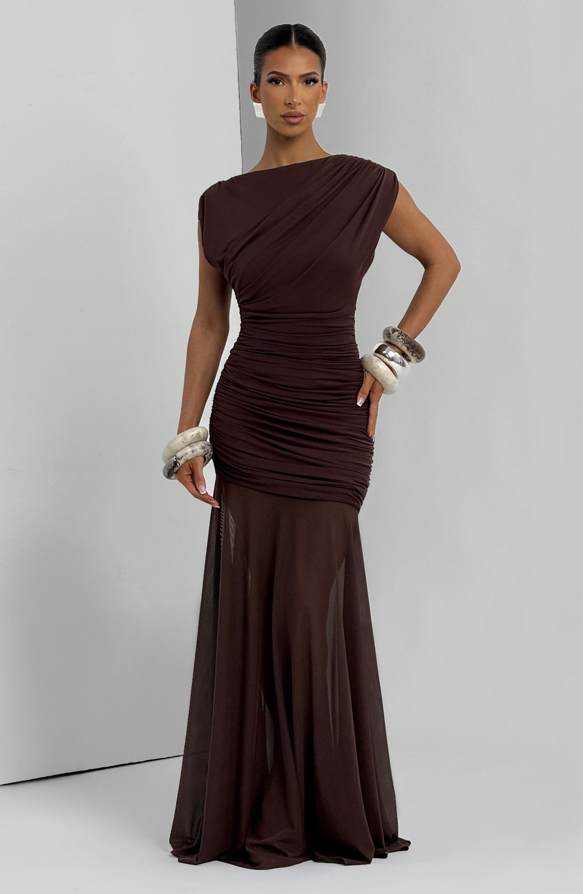 Vestido Maxi Drapeado Celia Ines
