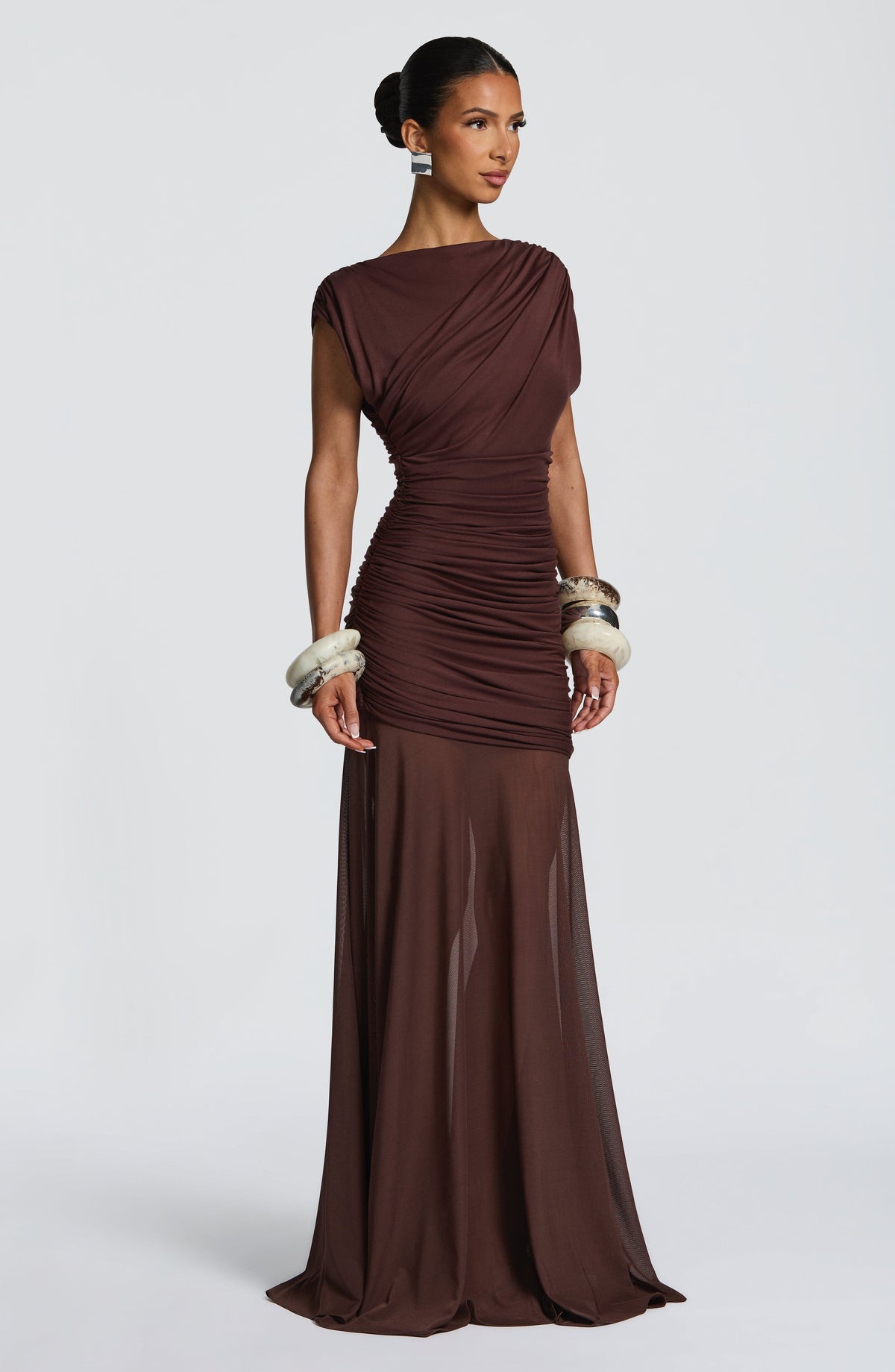 Vestido Maxi Drapeado Celia Ana