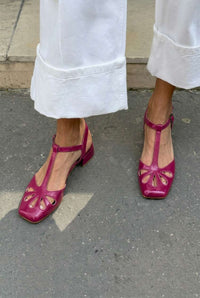 Tacones Bloque Naranjas Recortes Florales