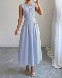 Vestido Verano Rayas Cintura Cruzada