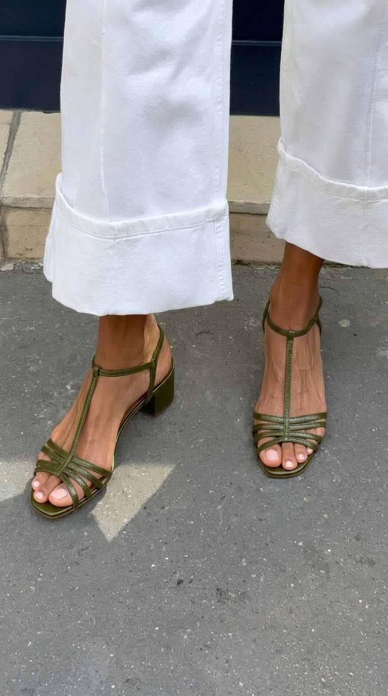 Sandalias Metalizadas Correa en T