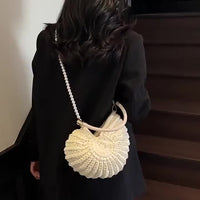 Bolso Tote Trenzado Cadena Blanco