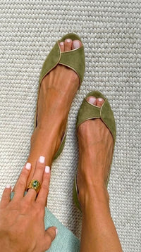 Bailarinas Beige Ante Detalles Dorados