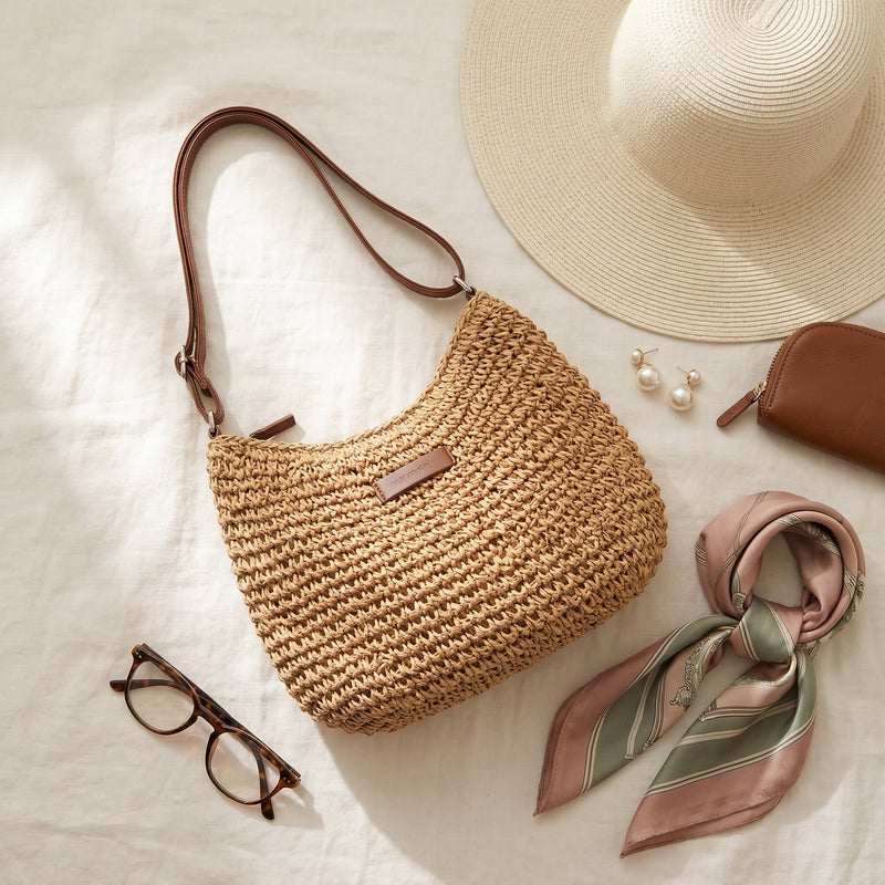 Bolso Trenzado Elegante - Caqui