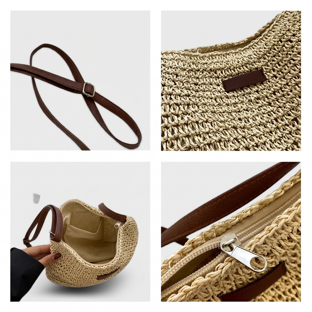 Bolso Trenzado Elegante - Caqui