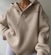 Sudadera Deportiva Oversize con Capucha Escote V