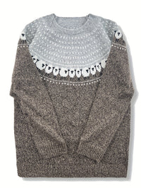 Jersey de Punto Jacquard Oversize Canesú Nórdico