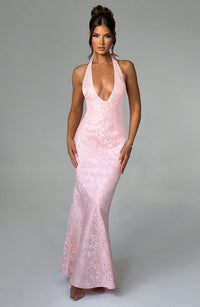 Vestido Maxi Halter Cayetana Violeta