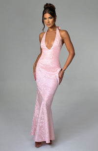 Vestido Maxi Halter Cayetana Violeta