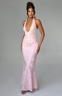 Vestido Maxi Halter Cayetana Violeta