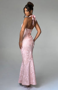 Vestido Maxi Halter Cayetana Violeta