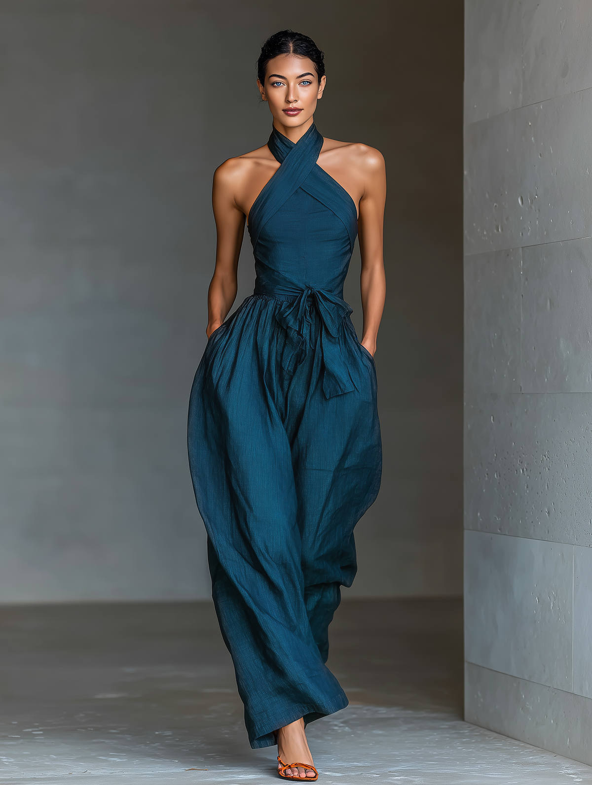 Mono de Lino Azul Marino