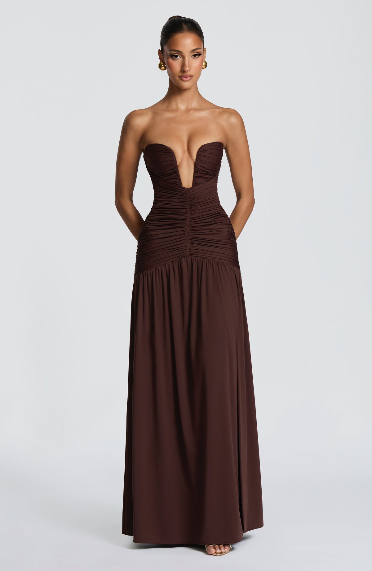 Vestido Maxi Palabra de Honor Azucena